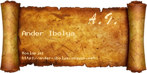 Ander Ibolya névjegykártya