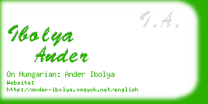 ibolya ander business card